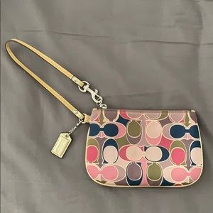 Coach Multicolor Monogram Wristlet